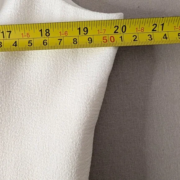 Dress The Population Corey Dress Size XXL White Cap Sleeve V Neck Eyelash Hem - Picture 7 of 12